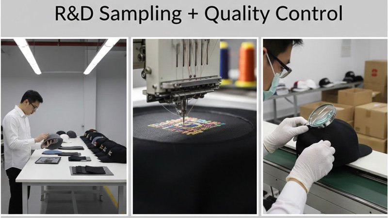 OEM ODM hat manufacturing sampling and quality control for custom caps and embroidered accessories