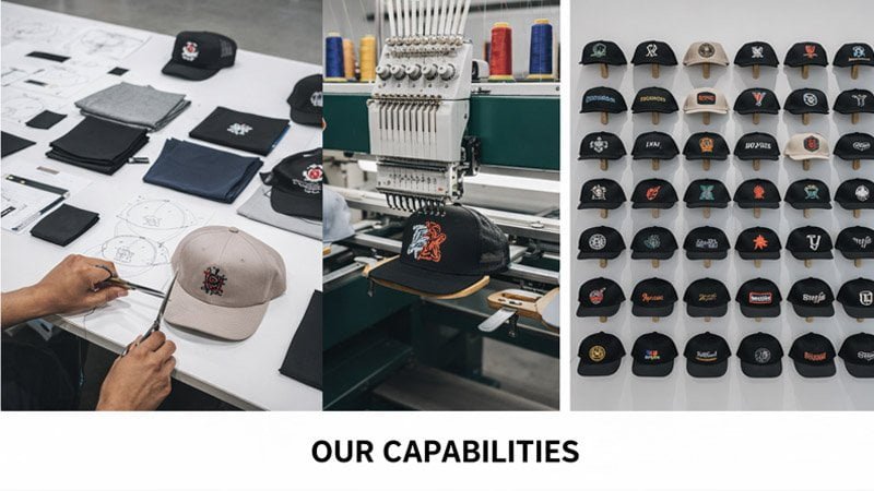 OEM/ODM hat manufacturer in Guangzhou producing custom wholesale baseball caps with embroidery and quality control