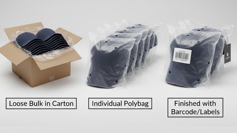 bulk packaging and retail ready packing options for wholesale dad hat orders 