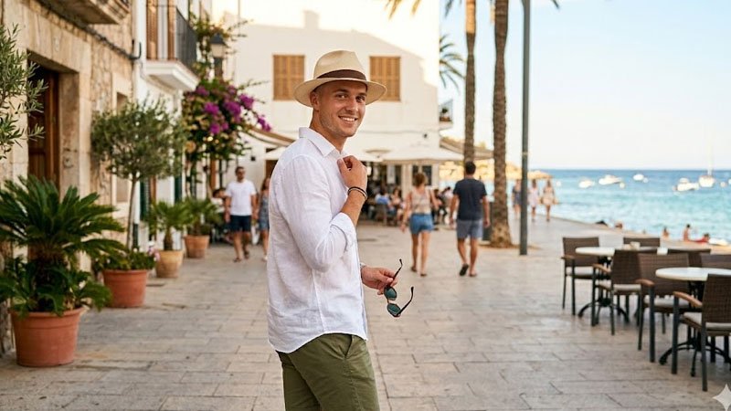 Comparison of men’s summer hats including cap bucket hat Panama fedora and wide brim straw hat