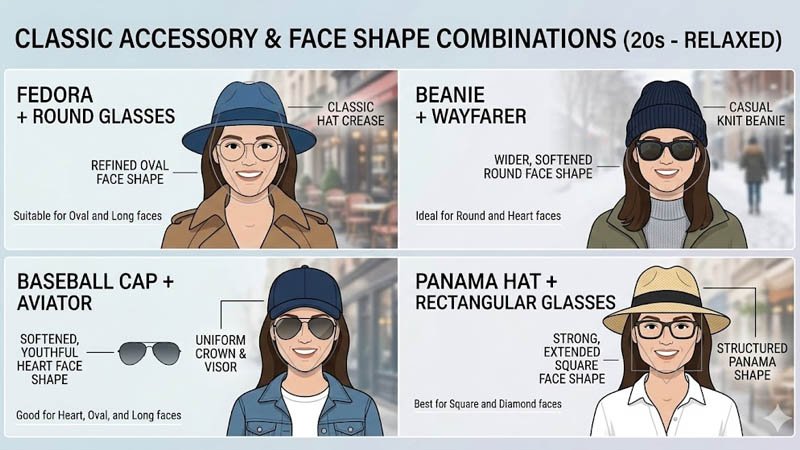 classic hat and glasses combinations for men fedora beanie cap panama