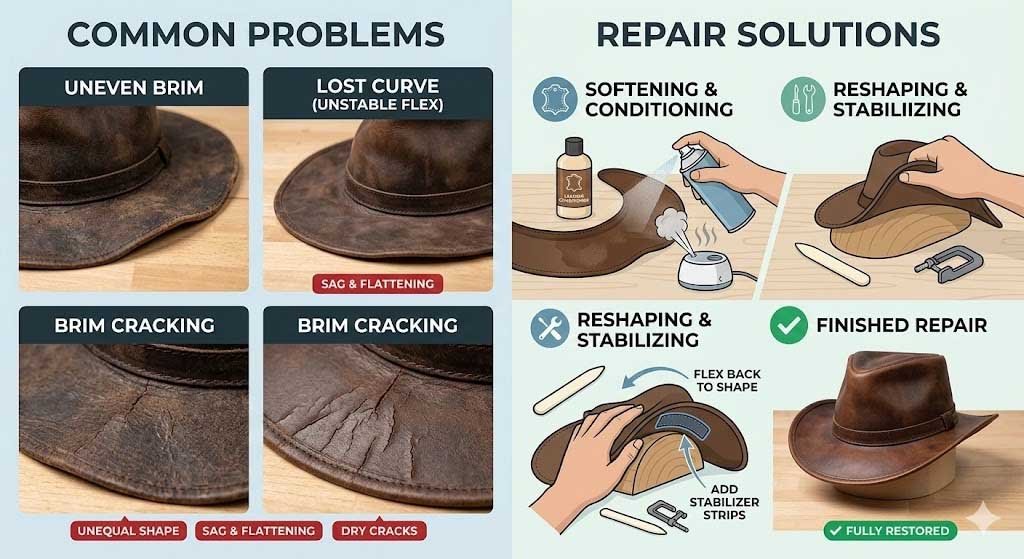 Uneven hat brim problem and fix