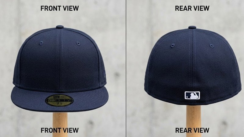 Fitted baseball cap with closed-back construction and clean exact-size silhouette
