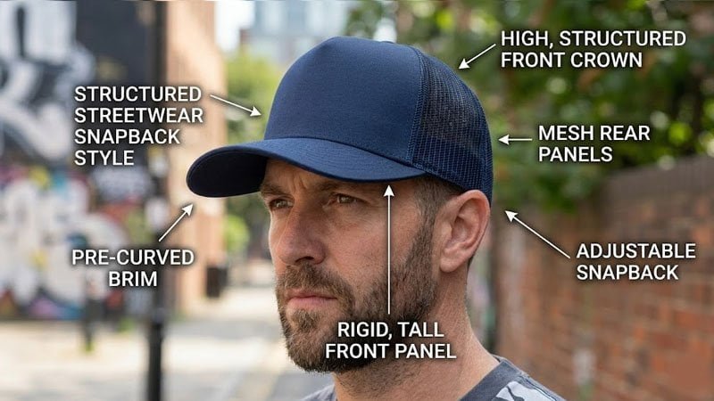 mid profile baseball cap balanced crown height structured cap