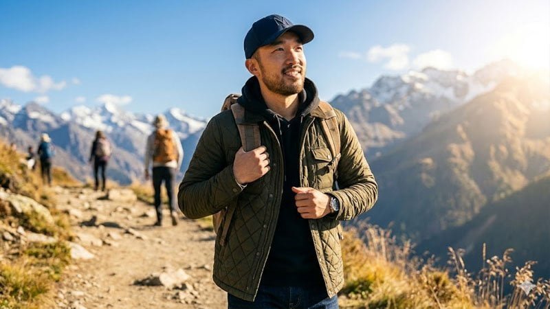 Man wearing a baseball cap for sun protection outdoors