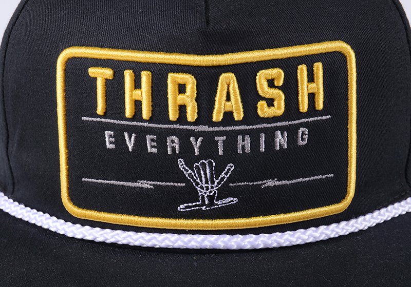 Black embroidered hip-hop cap front view