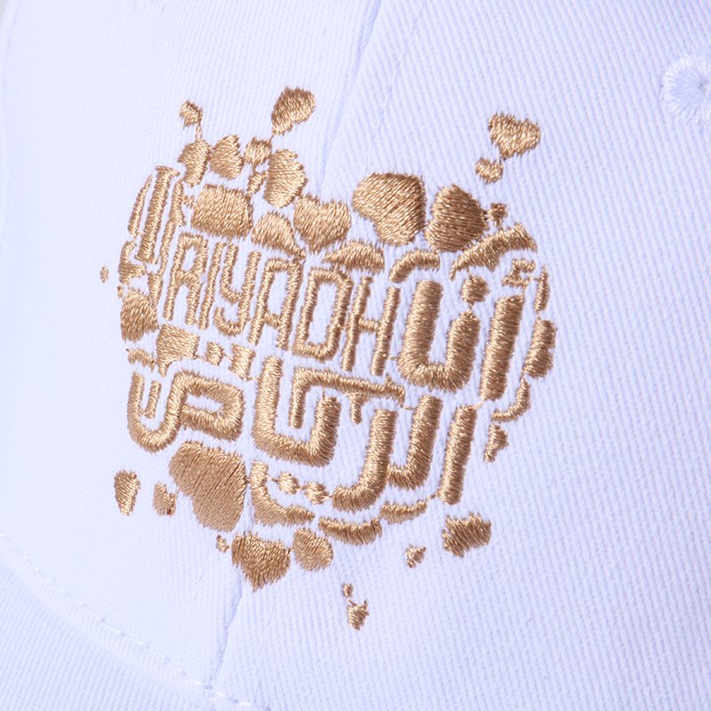 White custom embroidered cap for events and promotions