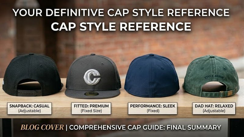 Snapback and fitted hats displayed together as final comparison for style and buying choice