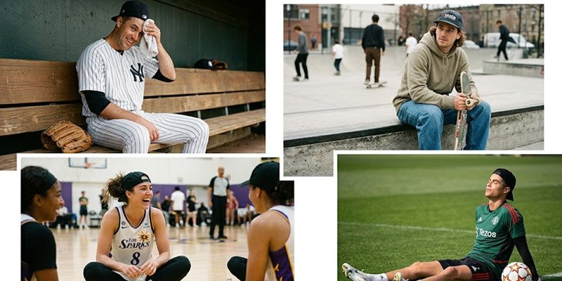 Athlete wearing a backward cap off the field, showing how sports helped popularize the look