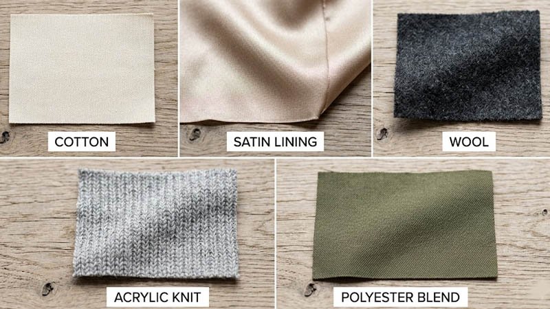 hat material comparison for dreadlocks including cotton satin lining wool and knit fabric