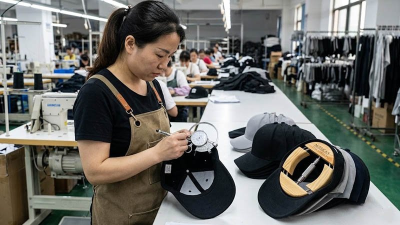 Using a hat stretcher to gently stretch a tight fitted hat for a more comfortable fit