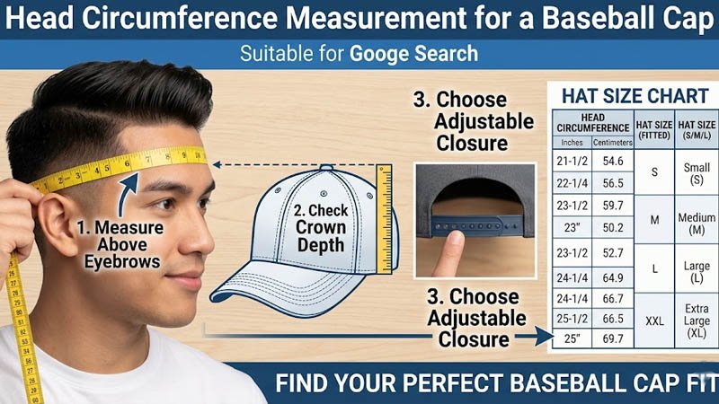 How to measure head circumference before choosing a women’s baseball cap for men