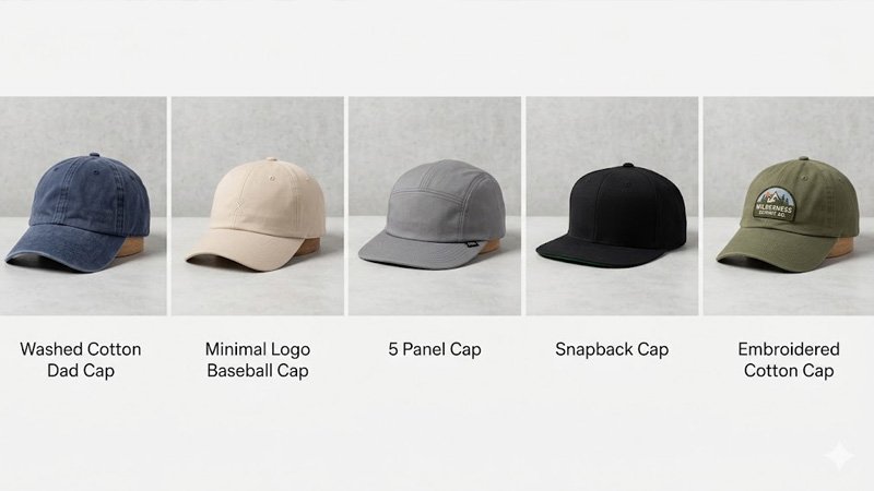 Best unisex baseball cap styles including dad cap snapback 5 panel cap and embroidered cotton cap