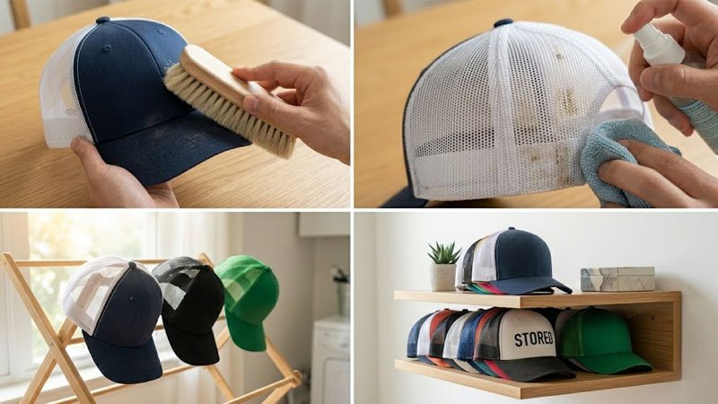 How to clean and store custom trucker hats to protect shape and embroidery logo