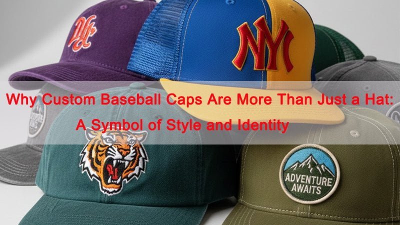 Collection of high-end custom baseball caps showcasing different styles and textures, including embroidered designs and premium materials.