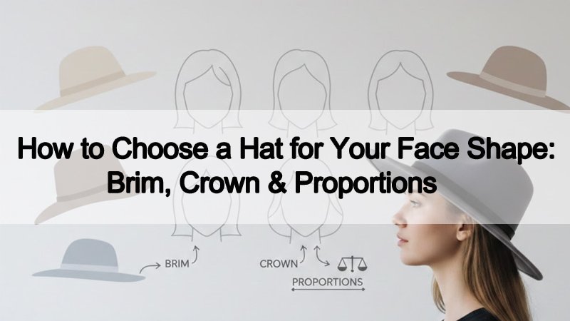 How to choose a hat for your face shape showing brim, crown, and proportions with face shape icons