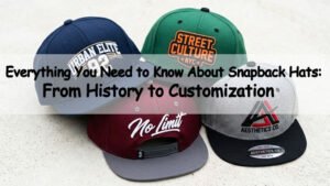 Collection of snapback hats showing flat brims, structured crowns, and custom embroidered logos