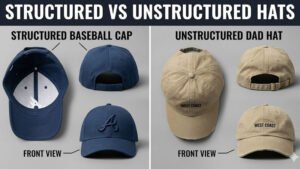 Structured vs unstructured baseball hats comparison for custom cap manufacturing