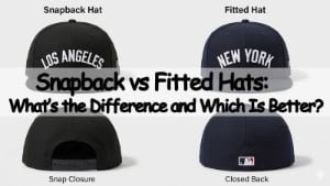 Snapback vs fitted hats comparison showing adjustable back closure and closed-back cap structure