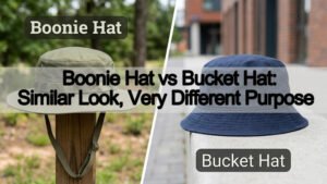 Boonie hat and bucket hat side by side comparison for outdoor and casual use