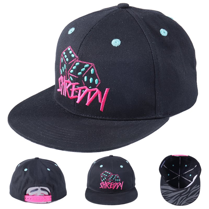 Premium cotton flat brim cap with embroidered streetwear logo