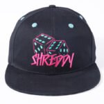 Interior view of custom snapback hat with flat brim pattern