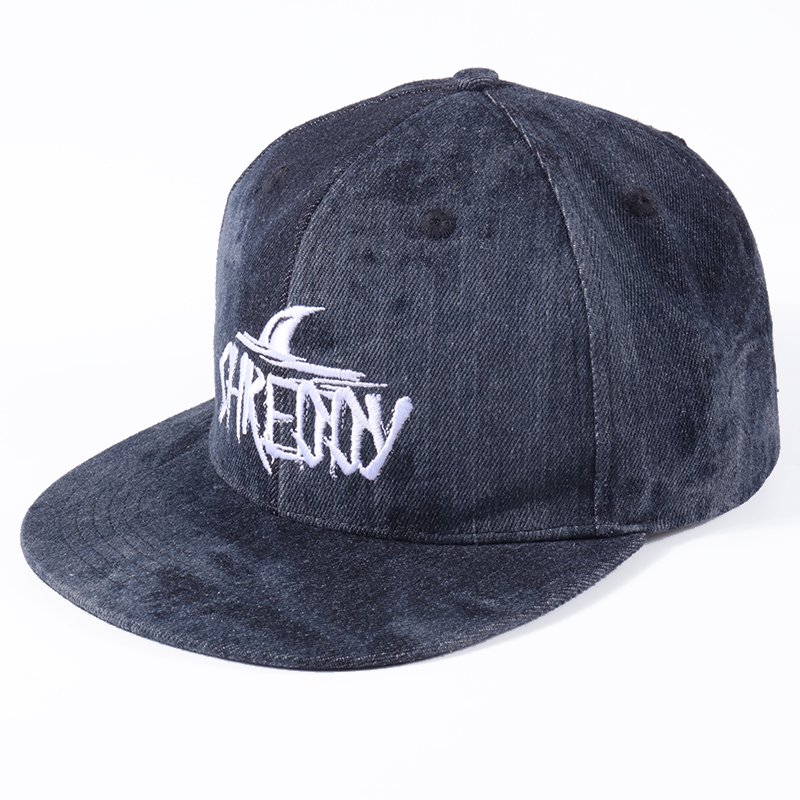 twill snapback cap flat brim embroidered logo