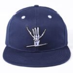Structured cotton snapback cap with embroidered front logo