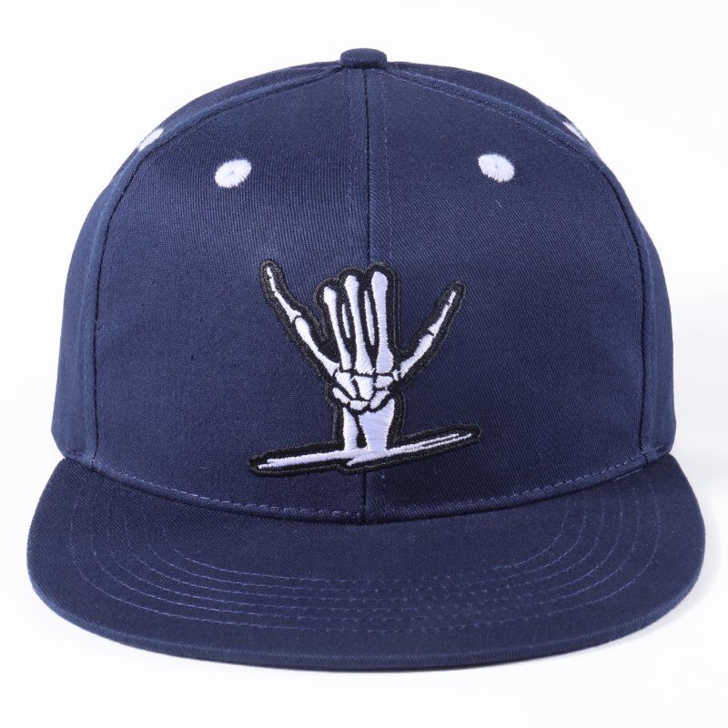 Structured cotton snapback cap with embroidered front logo