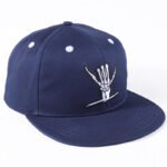 Back view of custom snapback hat with adjustable closure