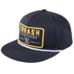 Cotton snapback hat with flat brim and embroidered logo