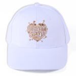 Custom logo baseball cap with curved brim in white cotton