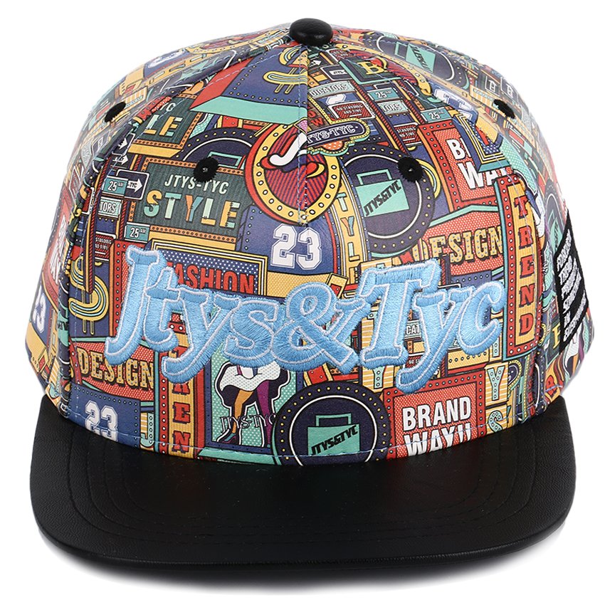 Custom hip-hop snapback hat with embroidered logo and adjustable closure
