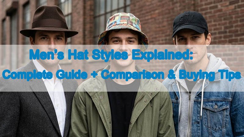 men’s hat styles comparison including fedora bucket hat baseball cap