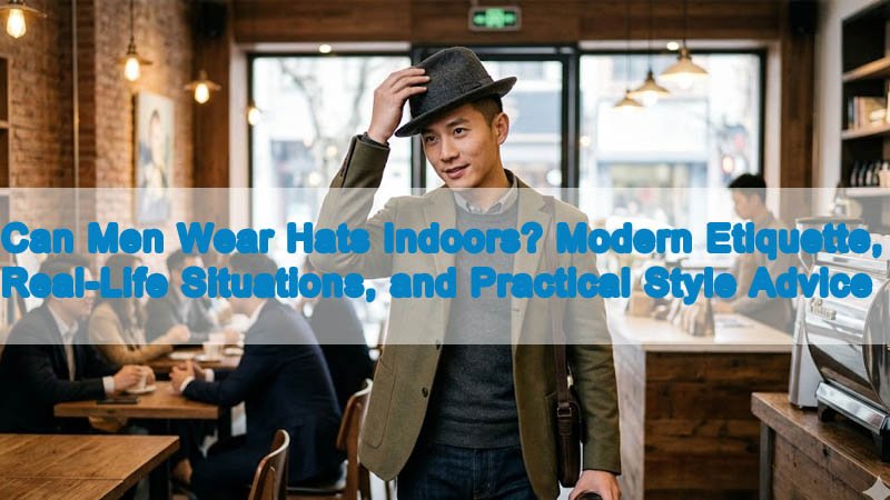 Man wearing a stylish hat indoors in a modern casual setting