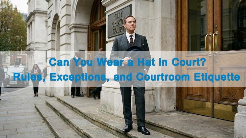 Person holding a hat before entering a courtroom