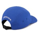 Flat brim 5 panel cap with side embroidery detail