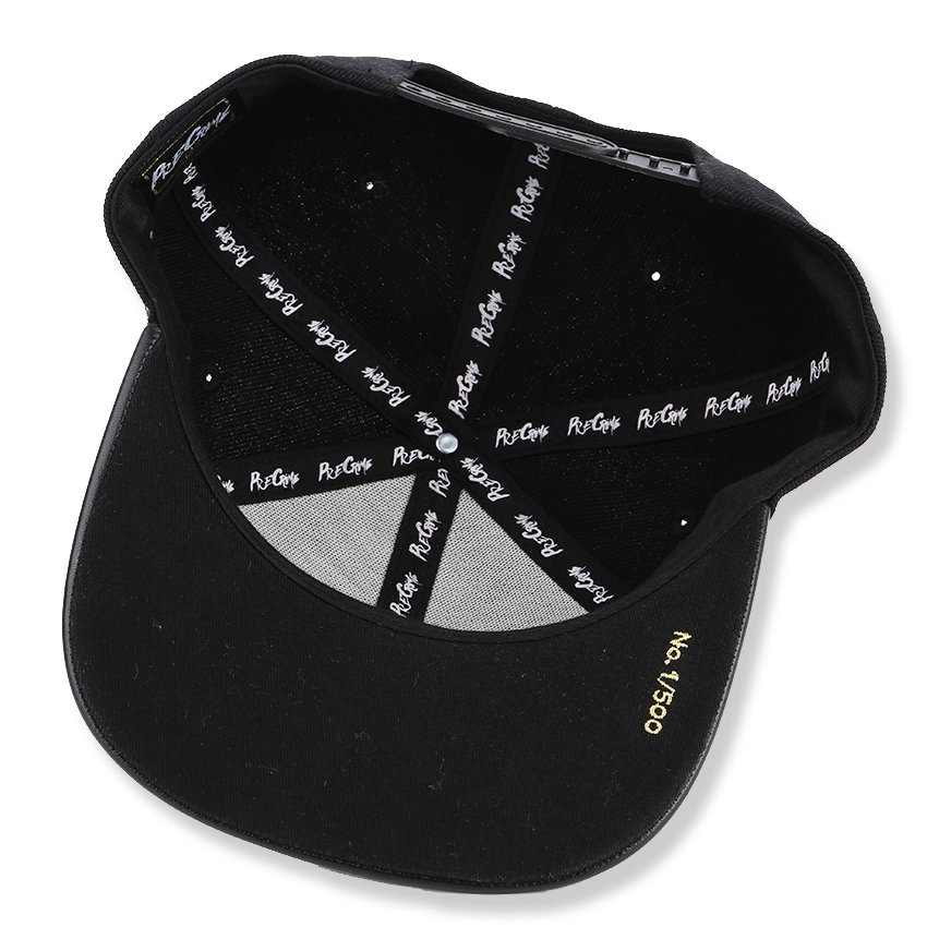 Wholesale black snapback hat with embroidered front logo
