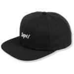 Cotton hip-hop hat with white flat embroidery logo