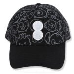 Black cotton baseball cap with flat embroidery logo