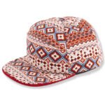 Printed hip-hop snapback cap with woven side label logo