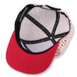 Cotton snapback cap with woven patch logo for streetwear brands