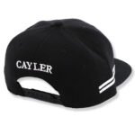 Custom flat brim hat with white embroidered logo