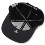 Custom cotton snapback cap with side woven label