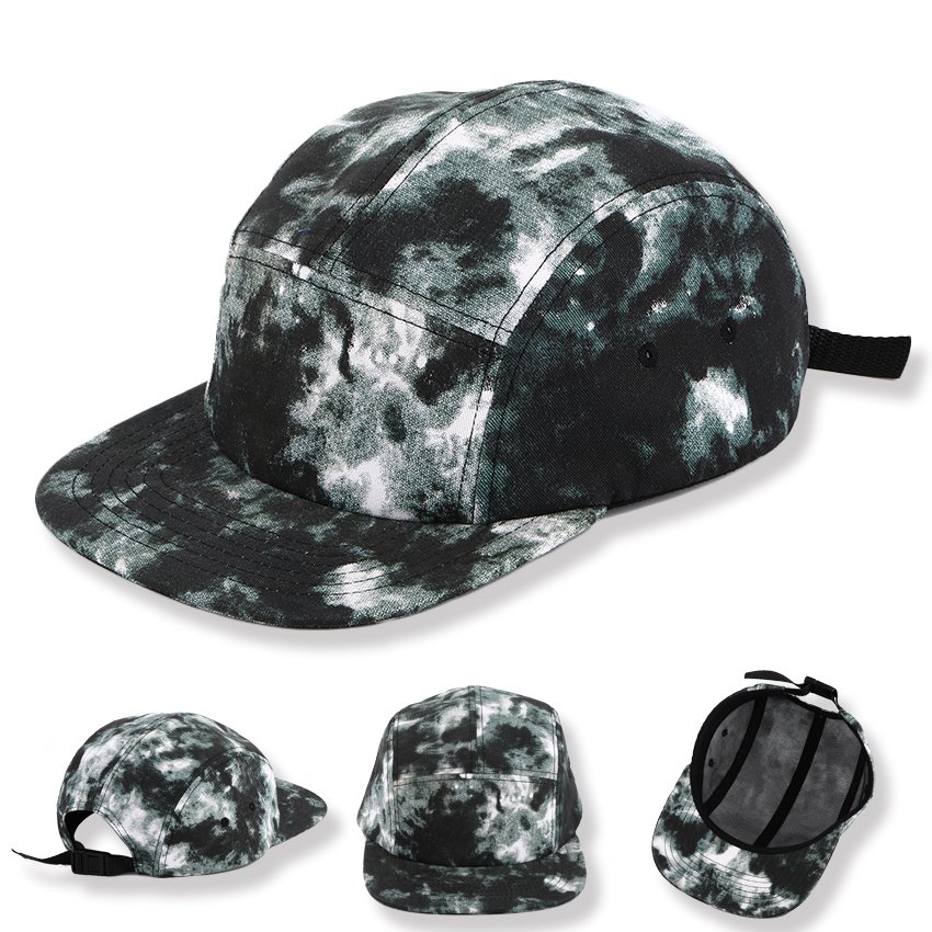 Embroidered hip-hop cap with adjustable snapback closure