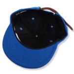 Custom blue cotton hip-hop hat with white flat embroidery logo