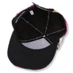Custom cotton snapback hat with flat brim and colorful pattern