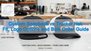 Custom snapback hat and trucker hat comparison for bulk brand orders