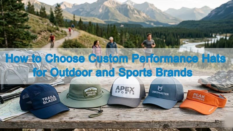 Custom performance hats for outdoor and sports brands with breathable fabrics and logo options